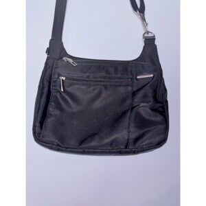 Travelon Anti-Theft Classic Crossbody Shoulder Bag Black Nylon